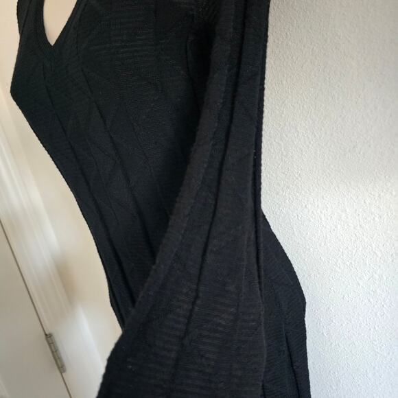 *NWT M Missoni Chevron Geometric Texture Knit Mini Dress Black Size 36/ S Wool - Picture 6 of 11